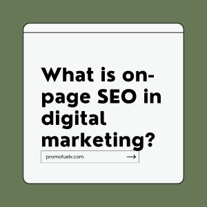 What is on-page SEO in digital marketing?